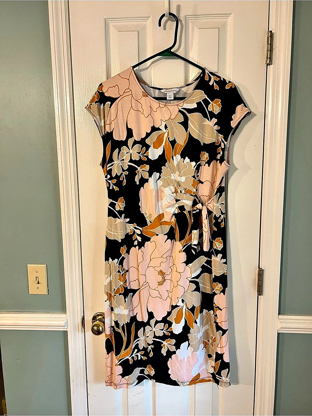 Liz Claiborne Floral Mini Dress Black & Pink